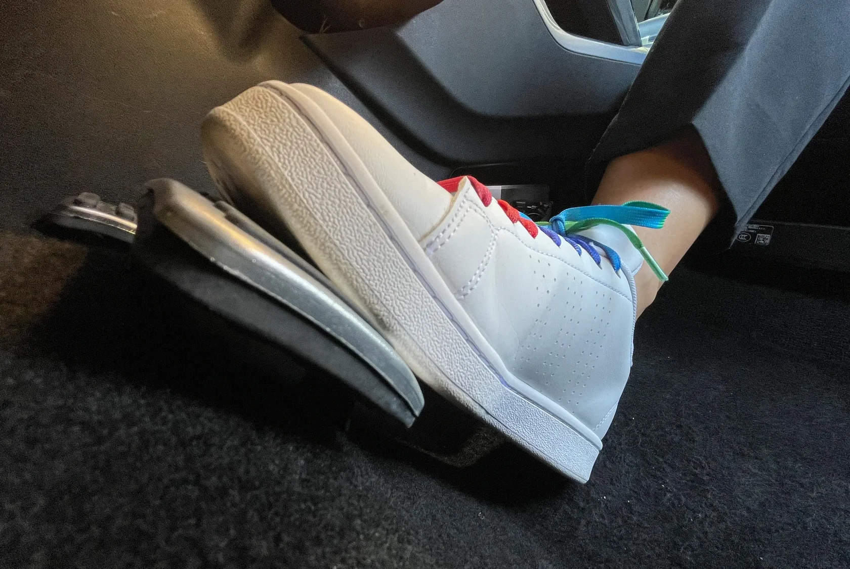 Discreet vehicle security near the footwell